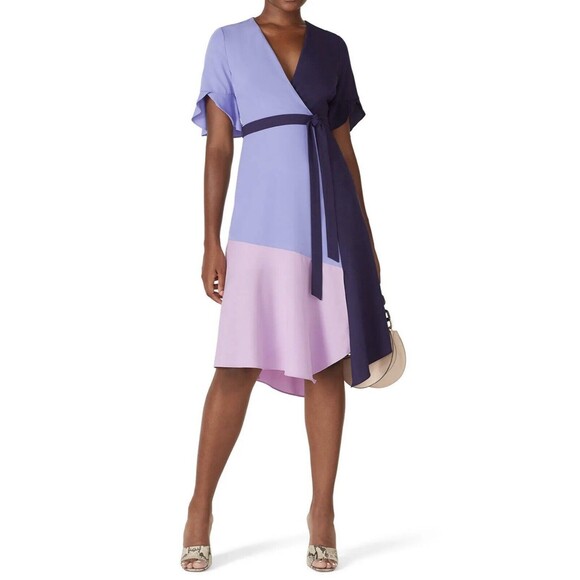 HUTCH Women’s‎ Colorblock Short Sleeve Wrap Dress X-SMALL NWT - Picture 9 of 9